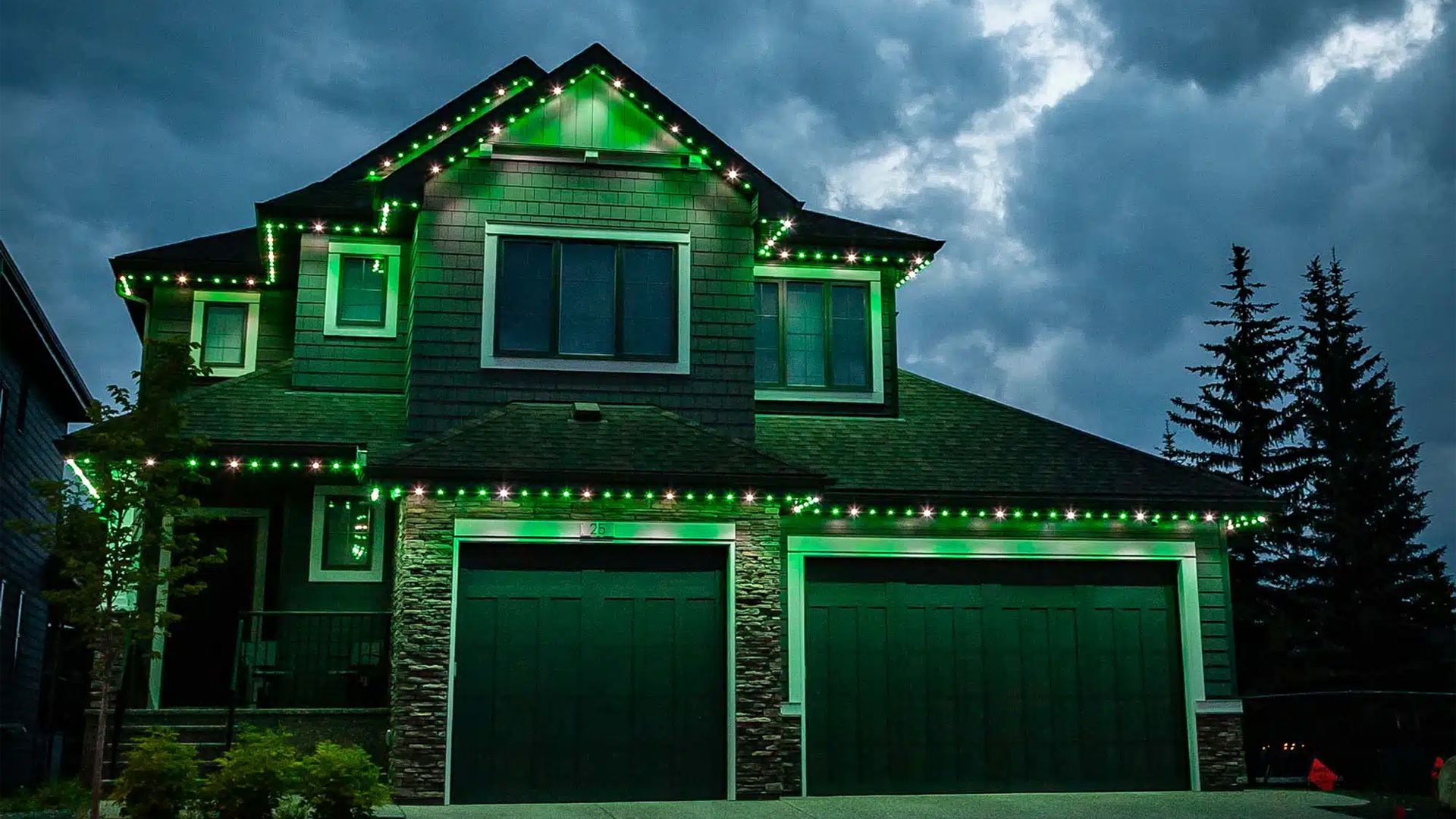 Finished smart lighting job showing custom colors