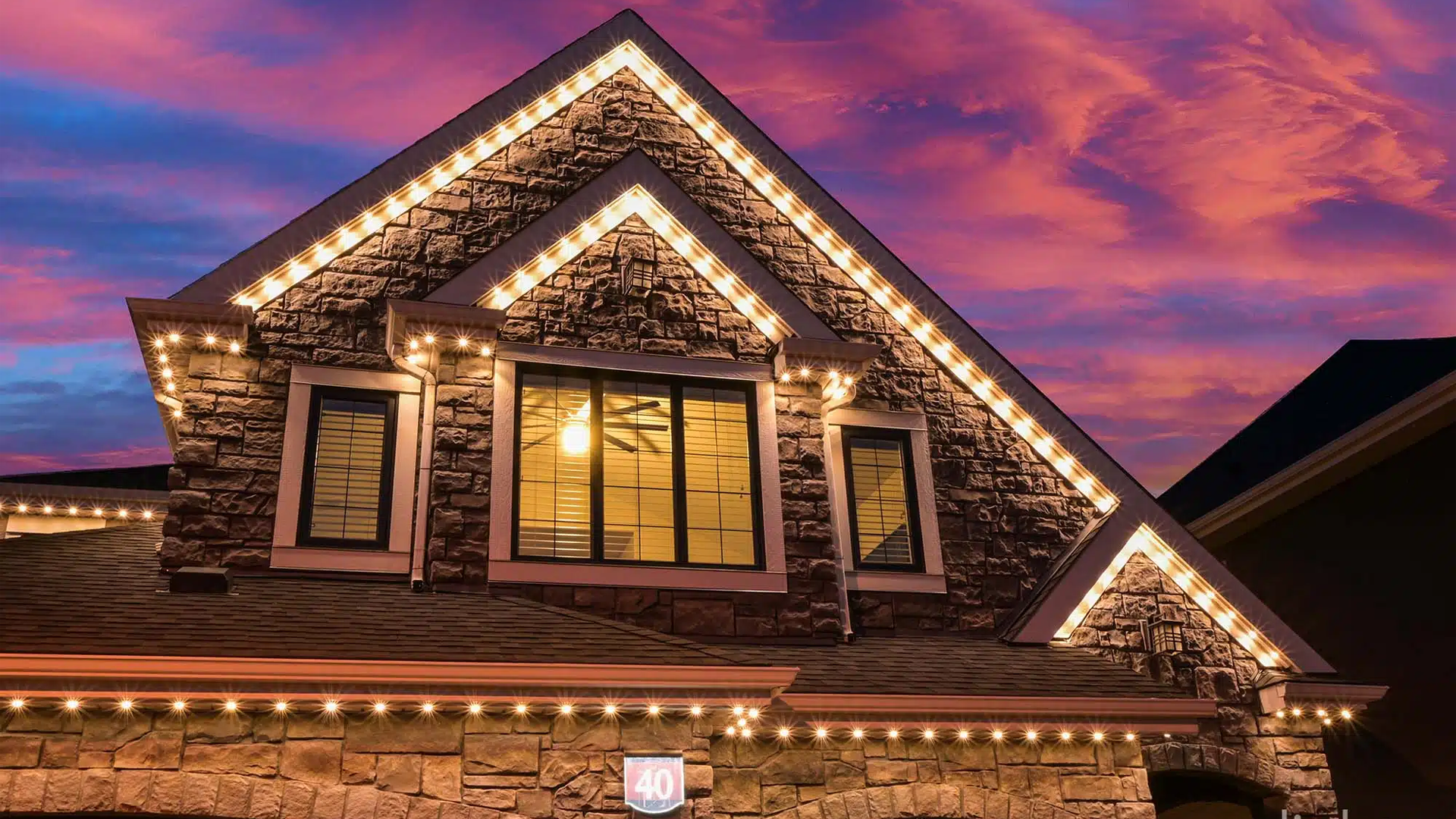 Smart outdoor LEDs running along the roofline