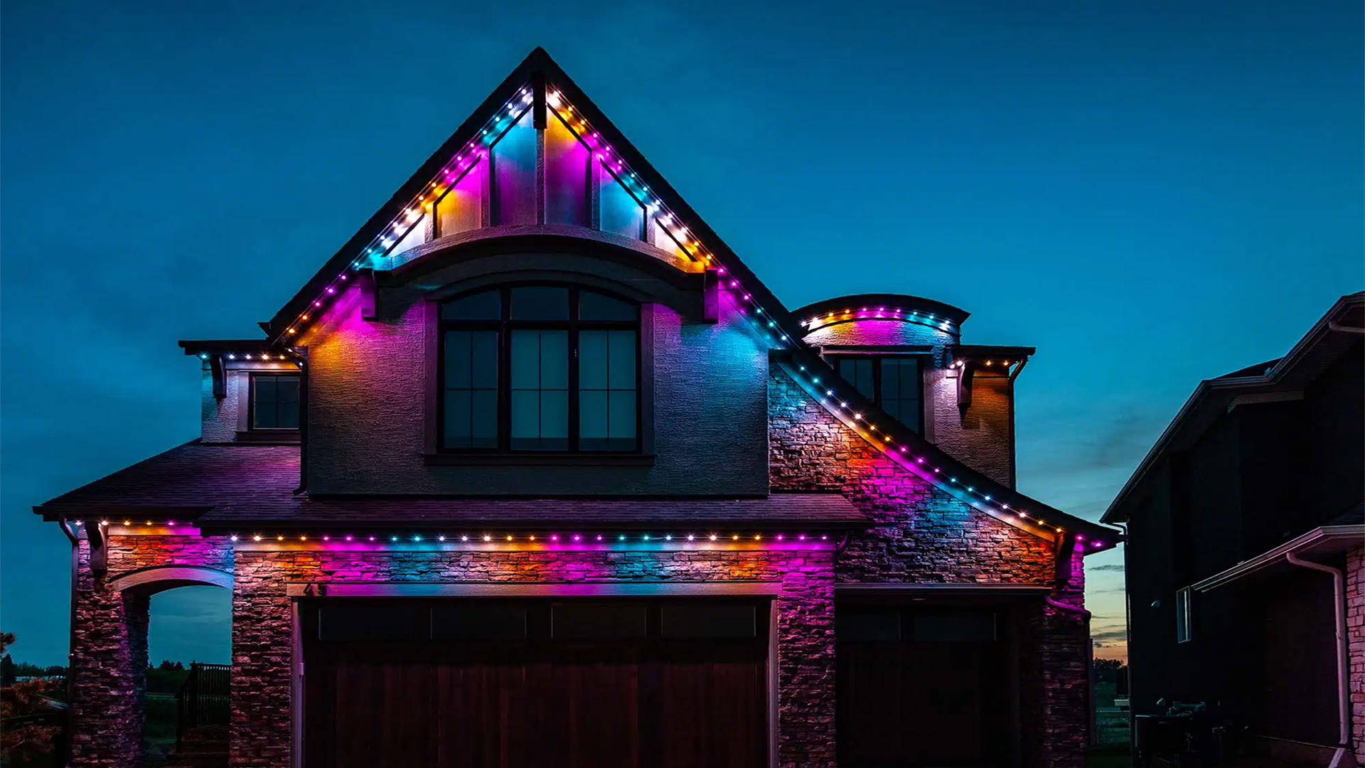 CleveLED permanent smart lighting install on a beautiful home